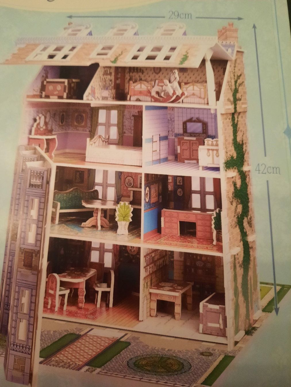 Case e mobili per bambole: Bausatz / Viktorianisches Puppenhaus, stabiler Karton – Nuovo e nell'imballaggio originale da Allschwil venduto da saphira012 1