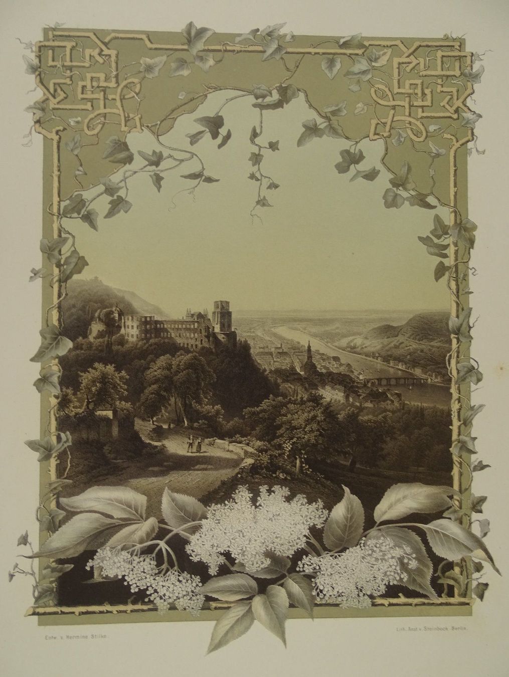 Stiche: HEIDELBERG, LITHOGRAPHIE 1866 – Gebraucht aus Grüningen von Kartensammler