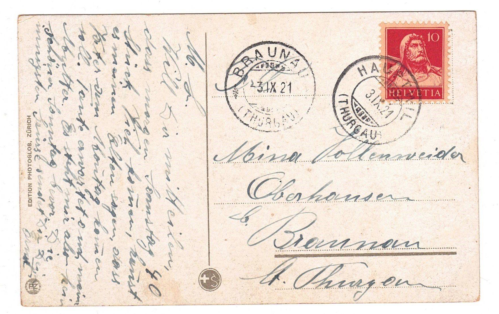 Cartoline postali: 1921 Uetliberg, Restaurant Utokulm – Usato da Kreuzlingen venduto da Koi4 1