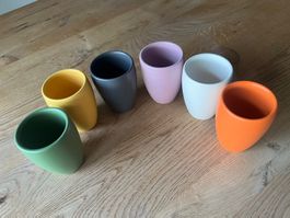 Trinkbecher aus Ton, 6 Stck., handmade