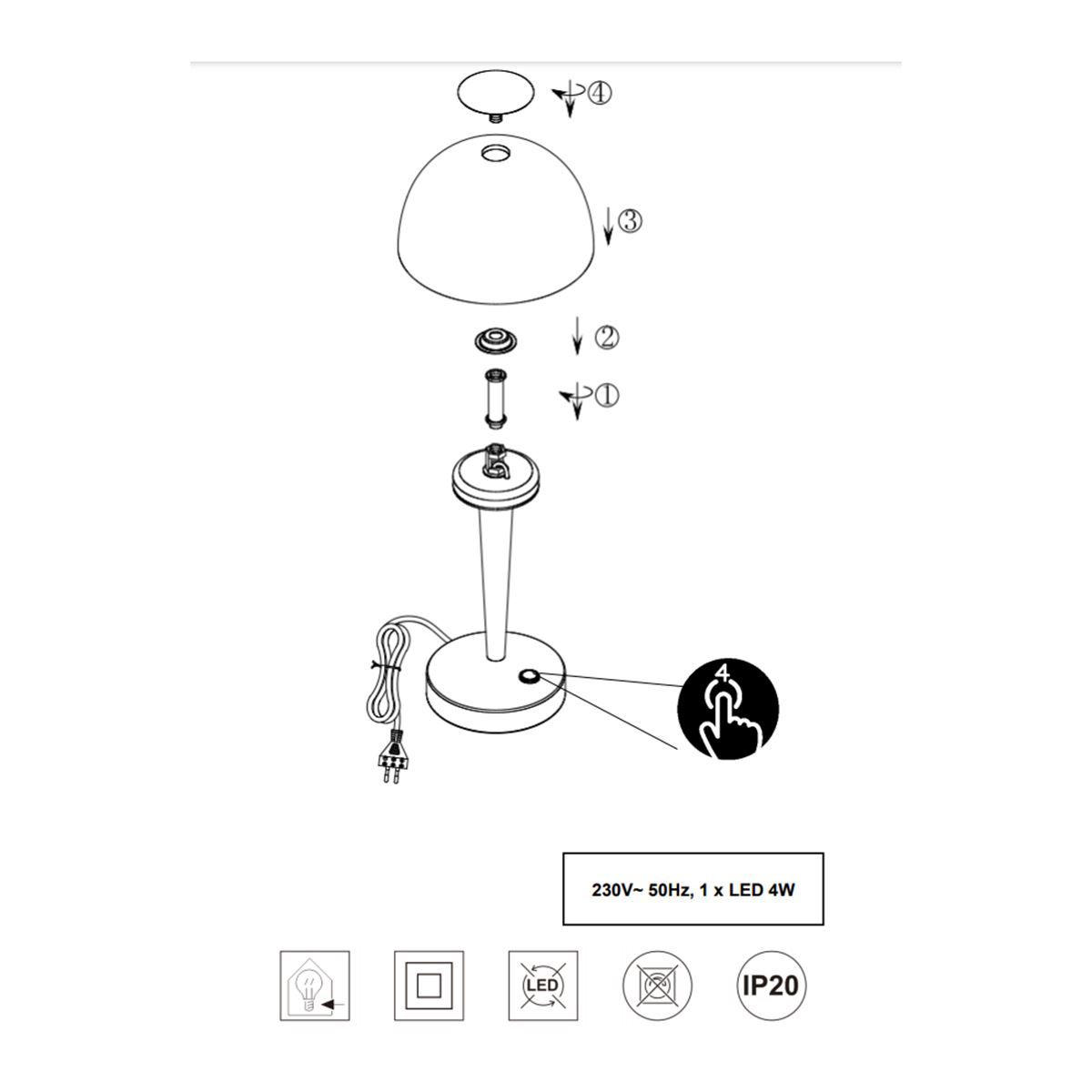 Lampade: LED Tischleuchte, Dimmer, 15 cm Ø – Nuovo (secondo la descrizione) da Kreuzlingen venduto da Smart-Light 3