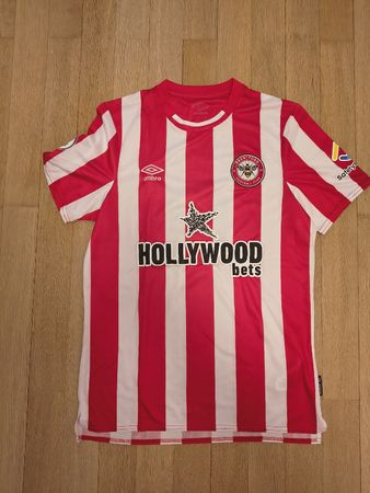 Fussballtrikot Brentford FC mit Schade  Beflockung Grösse M 