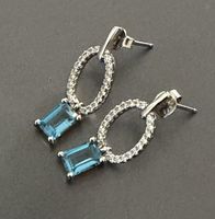 Elegante Silber Ohrringe mit Topas!