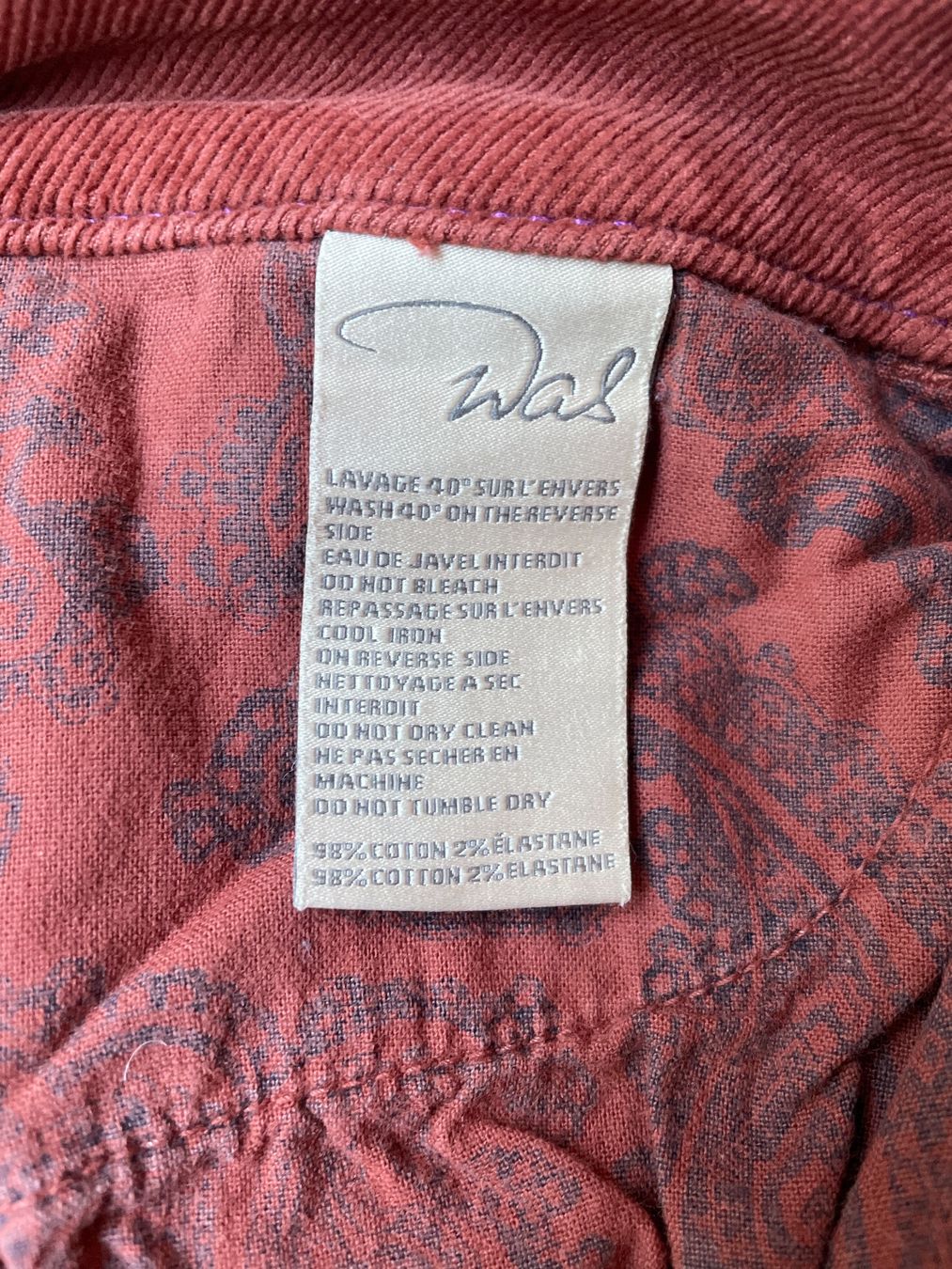 Pantaloni: was Cord Hose Terracotta – Usato da Zürich venduto da man_yb8d 2