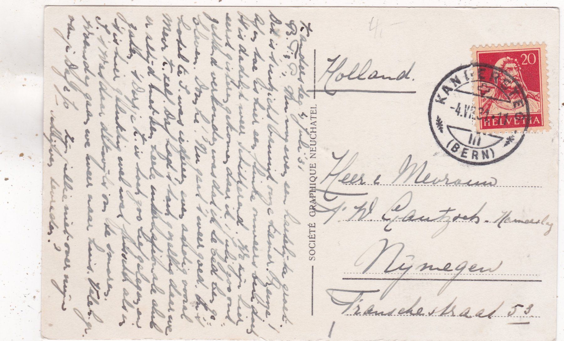 Cartoline postali: Kandersteg Katholische Kirche 1931 – Usato da Herisau venduto da Lisegrat2008 1