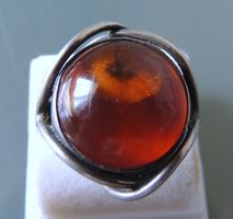 Bernstein Silber 925 Fingerring Gr. 59