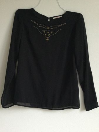 Schwarze geschmückte Tunika - Bluse - Bluse - tunique noire
