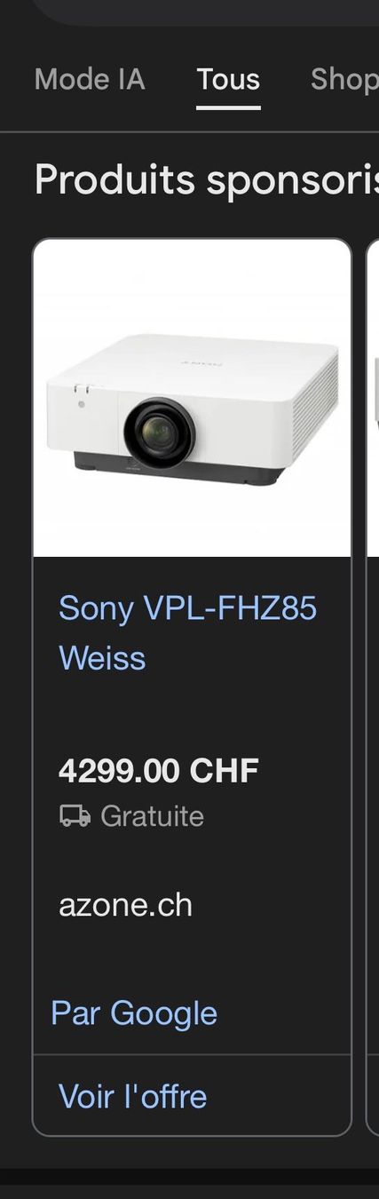 Sony Proiettori: Vidéoprojecteur Sony – Usato da Genève venduto da Anaguy 4