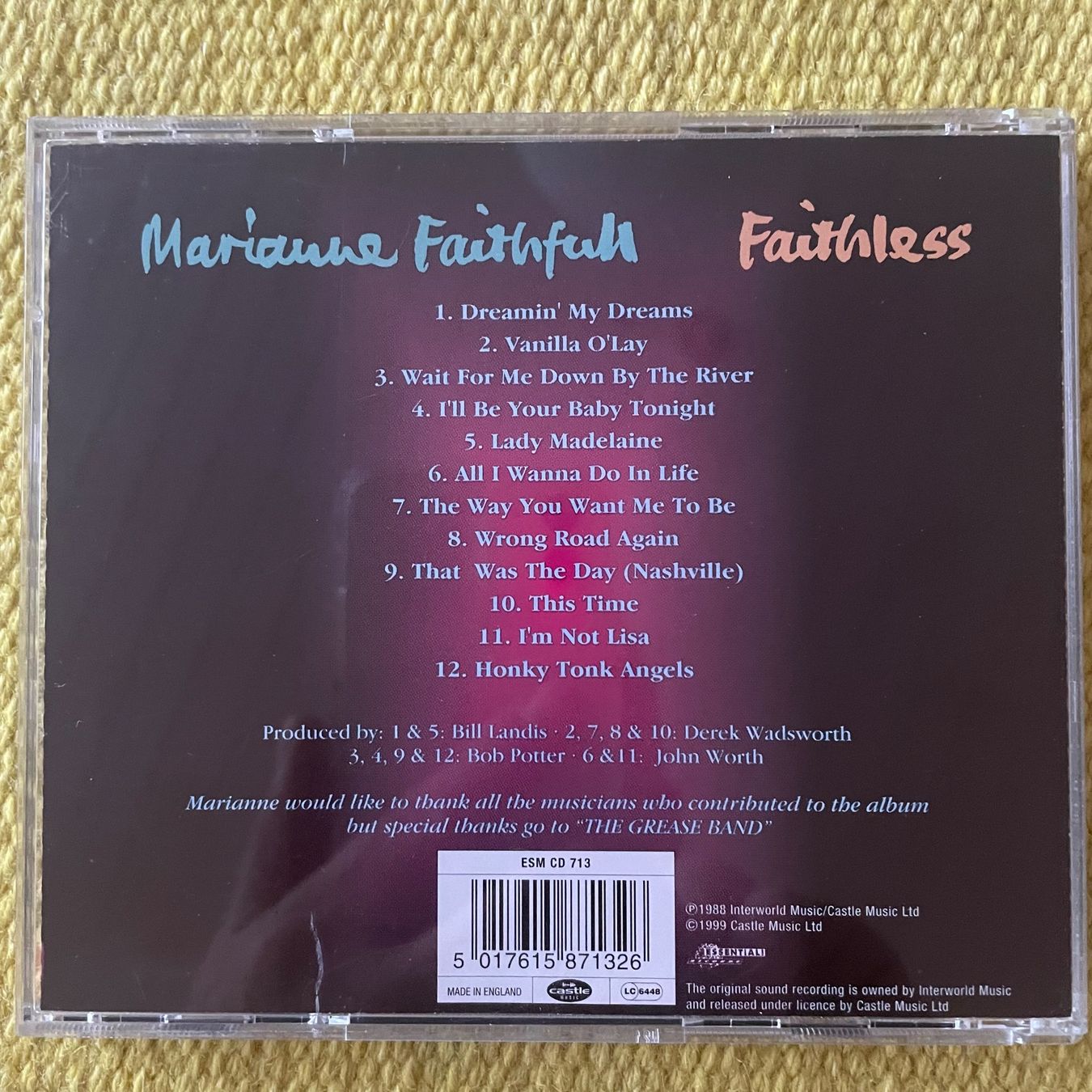 CD: MARIANNE FAITHFULL-FAITHLESS – Usato da Rorschacherberg venduto da CD-Roli 1