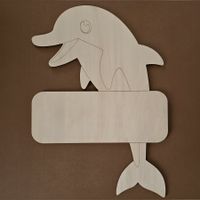 Geburtstafel "Delfin" zum selber bemalen