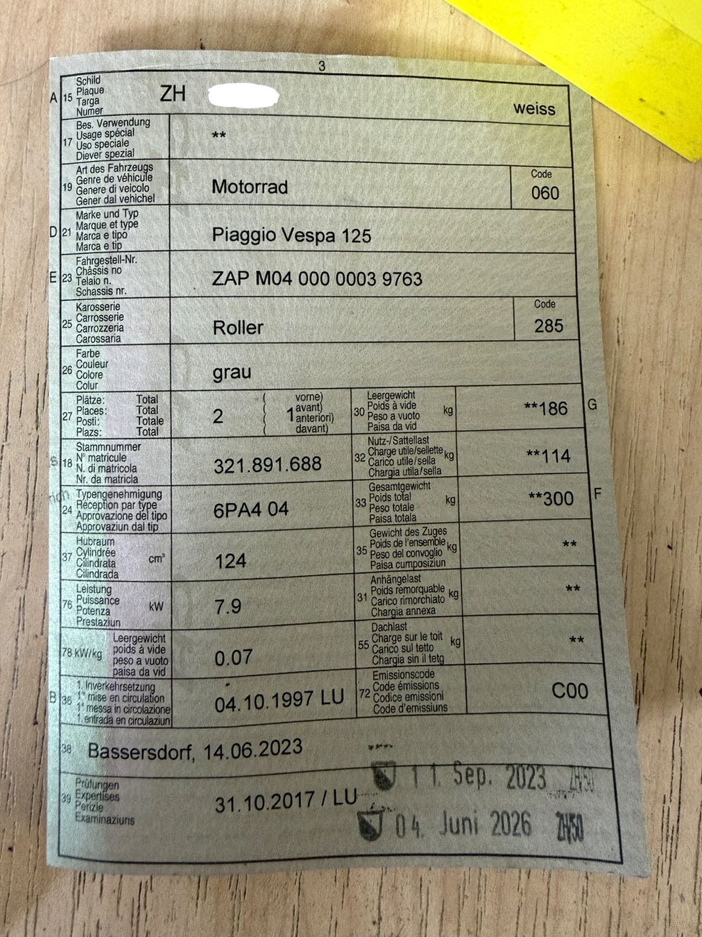 Vespa Scooter: Vespa ET4 ab MFK 04.06.26 – Usato da Rümlang venduto da Capristo069 6