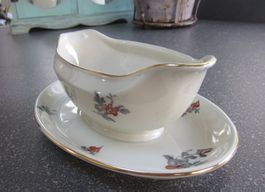 Langenthal Porzellan Sauciere, Blumenmuster, 1953