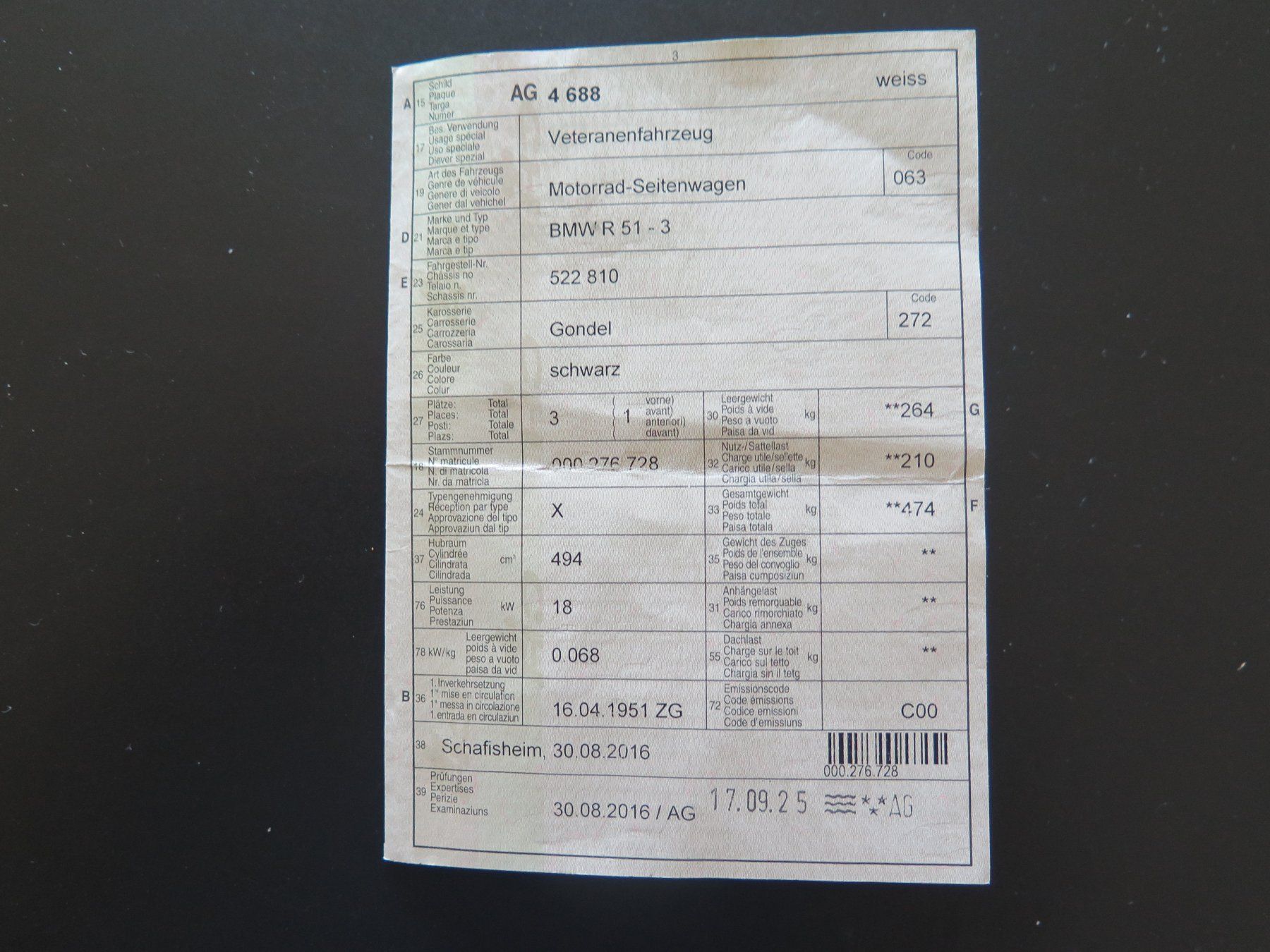 BMW Sidecar: BMW Seitenwagen R 51 3 – Usato da Meisterschwanden venduto da Curriculum 8