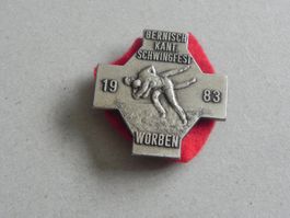 Abzeichen Kantonal Schwingfest Schwingen Worben  BE 1983