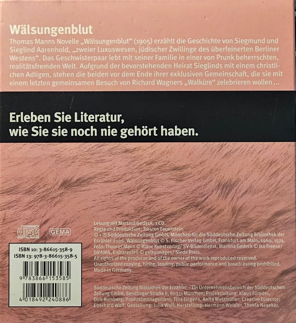 Hörbücher: Martina Gedeck - Wälsungenblut - Mann – Gebraucht aus Wahlen b. Laufen von Cg10 1