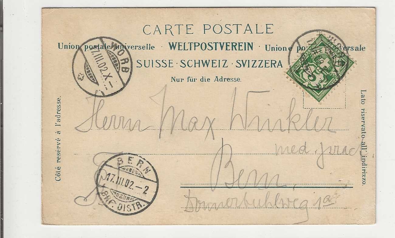 Ansichtskarten: Worb, 1902 – Gebraucht aus Spiez von Niesen20 1