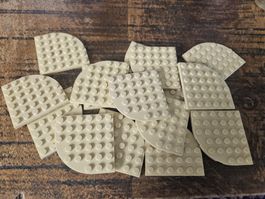 lego 6003 lot de 16 pièces Tan Plate, Round Corner 6 x 6