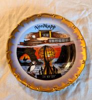 Nordkap Norwegen Porzellan Wandteller Goldrand