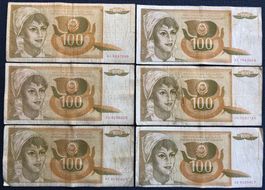 Belgrad 1990 - Jugoslawien - 6x100 Dinar