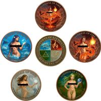 5 x 1 OZ Kupfermünze Goddess Elements RARITÄT