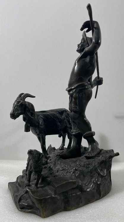 Skulpturen & Statuen: Grosse Bronze Skulptur  >>Der Geissenhirte<< – Gebraucht aus Hinwil von Chnap 1
