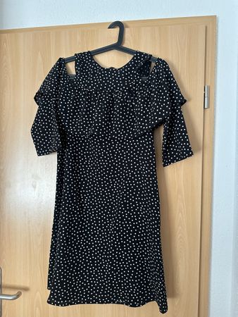 Schwarzes Sommerkleid mit weissen Punkten Gr. S