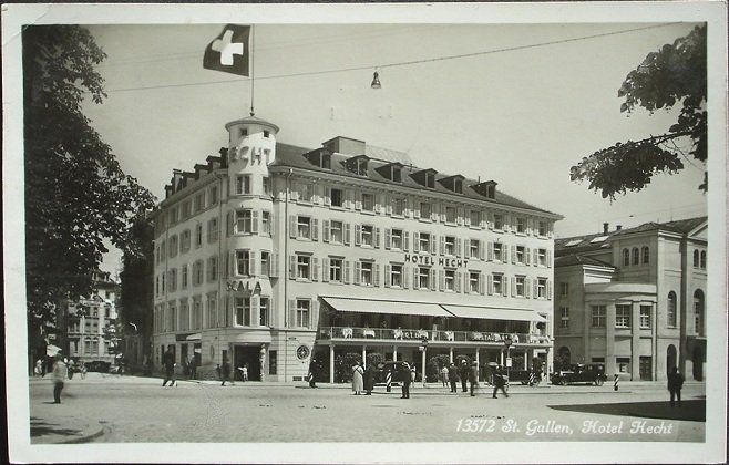 Ansichtskarten: ST. GALLEN Hotel Hecht 1931 – Gebraucht aus Jona von philajona