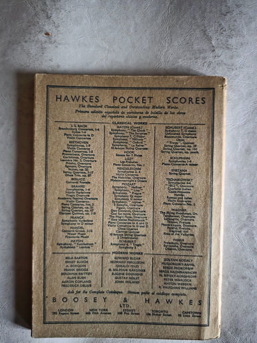 Libri: Bela Bartok - Hawkes Pocket Scores  609 - 1939 – Usato da Walterswil BE venduto da Lonitti 3