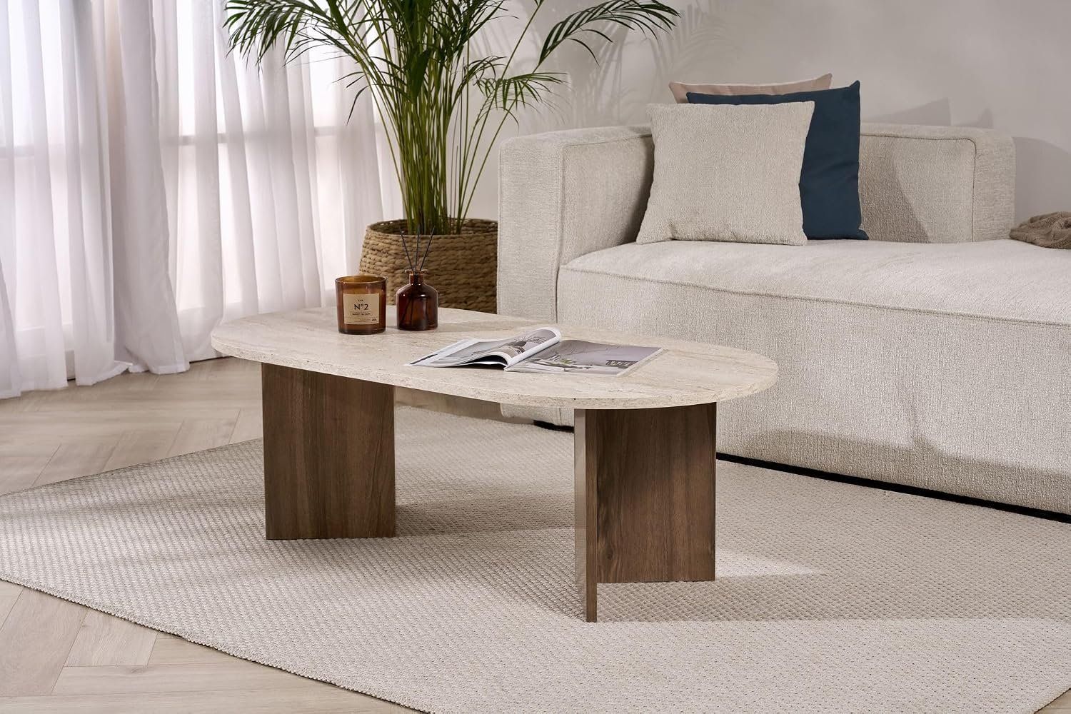 Tavoli: Couchtisch 119x40x60 cm Travertin Walnuss 18 mm – Nuovo e nell'imballaggio originale da Schaffhausen venduto da schwizerchaes 7