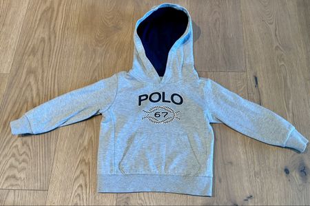 POLO RALPH LAUREN HOODIE PULLOVER KLEINKIND 100cm/2-4J GRAU