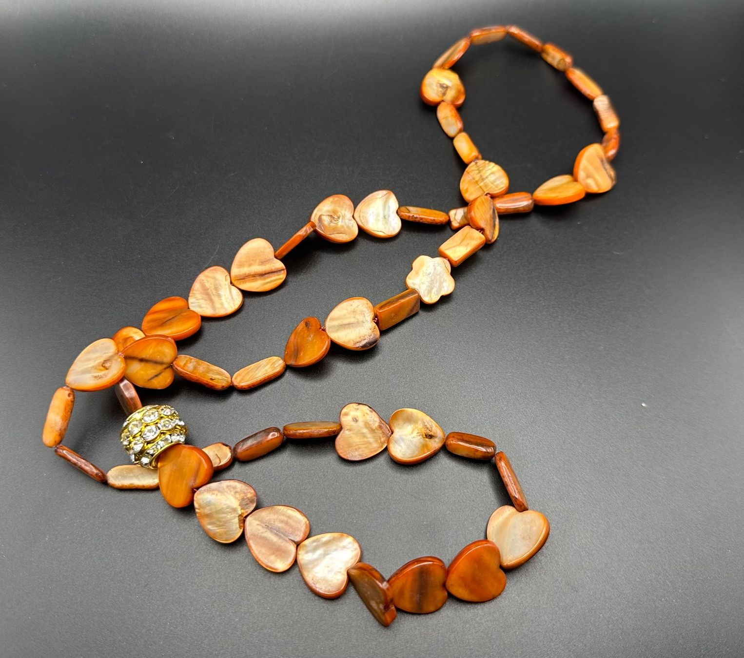 Catenine: Orange/braune Perlmutt Halskette – Nuovo (secondo la descrizione) da Lamone venduto da LaCantinaMagica 7