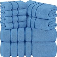 8er-Pack Handtuch-Set mit Aufhängeschlaufe Elektrisch Blau