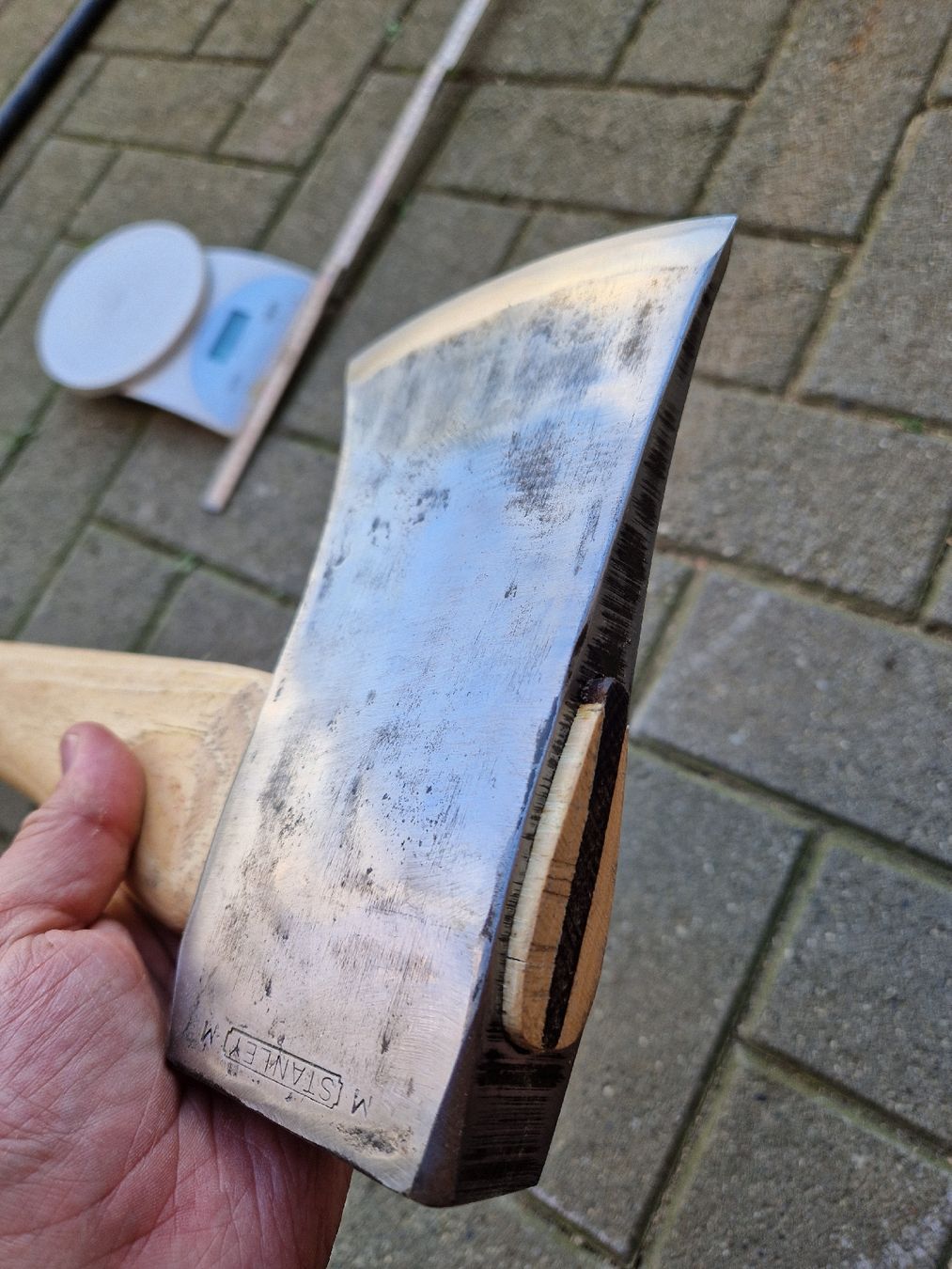 Stanley Alle Werkzeuge: Axt Beil Stanley M mit Hickorystiel laminiertem Eichenknauf – Gebraucht aus Mauren von Julchen13 2