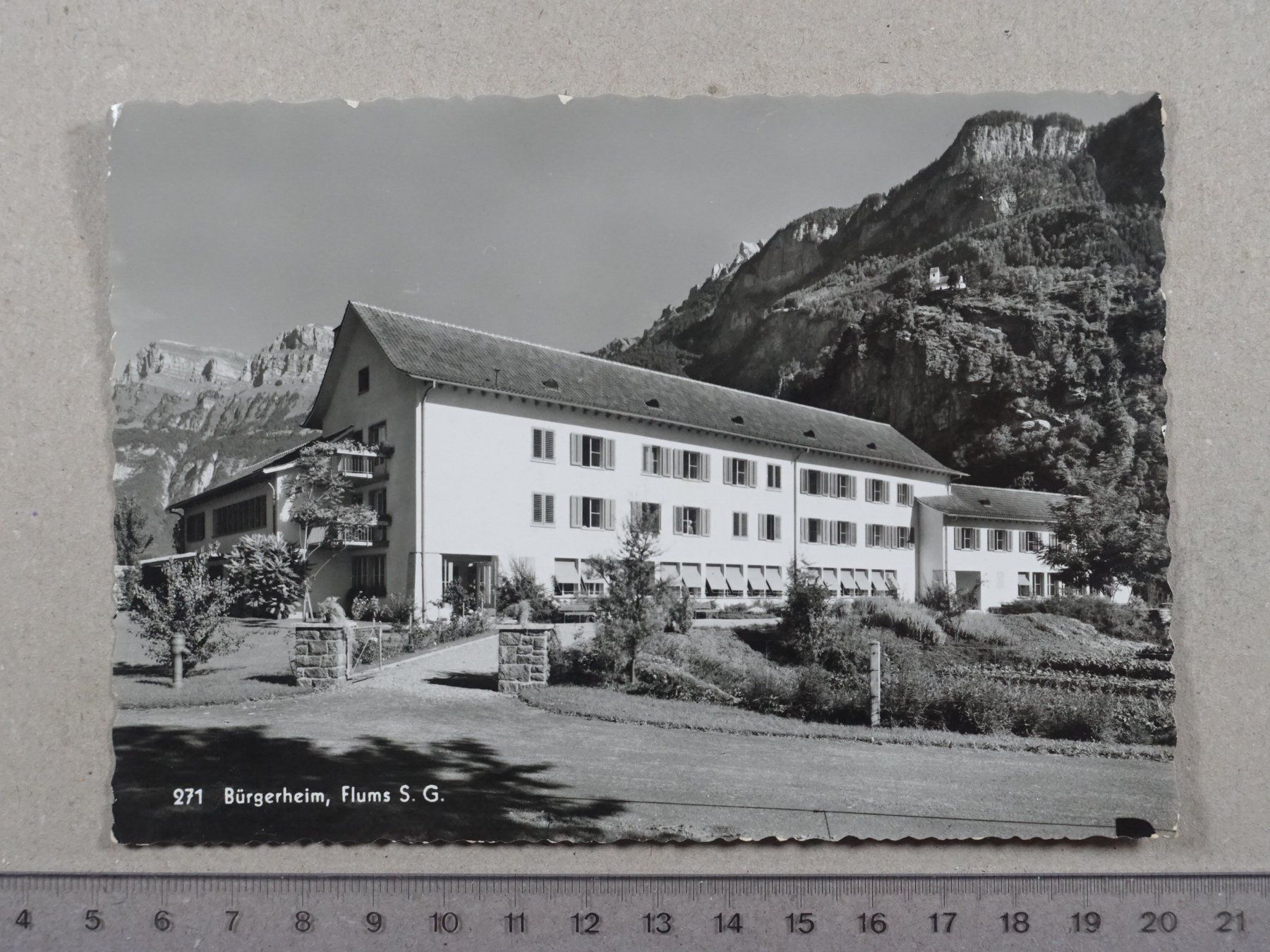 Cartoline postali: Flums, Bürgerheim, 1957 – Usato da Lenzburg venduto da fh1