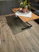 Tavolino legno massello gambe metallo 105x55 cm nuovo