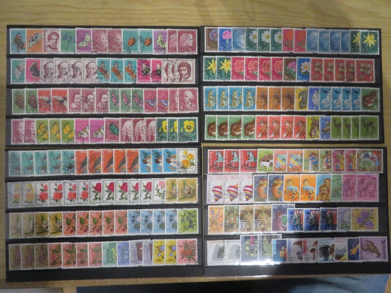 Alle Briefmarken: Pro Juventute grosser Posten auf 4 Doppelsteckkarten – Gebraucht aus Spreitenbach von heitersberg54 5
