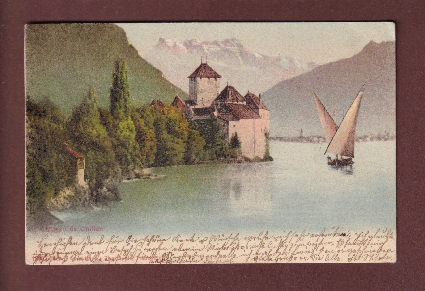 Ansichtskarten: Château de CHILLON - Dents du Midi - 1909 – Gebraucht aus Pully von nicecards