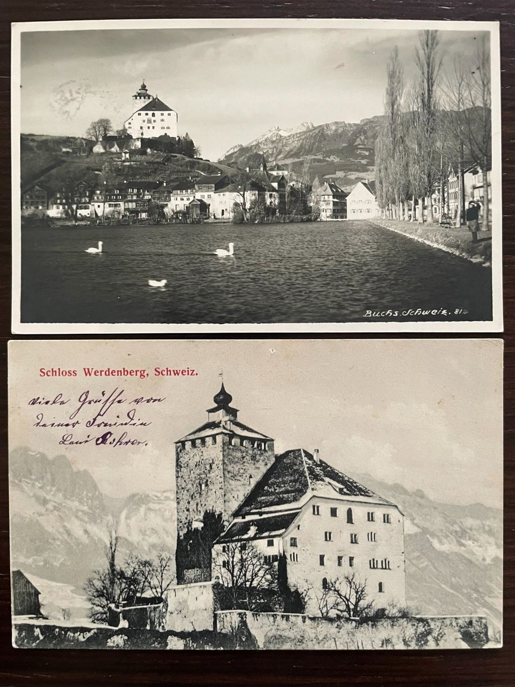 Cartoline postali: BUCHS - WERDENBERG SG mit dem Schloss, 7 Ansichtskarten – Usato da Wald ZH venduto da TLILEF 7