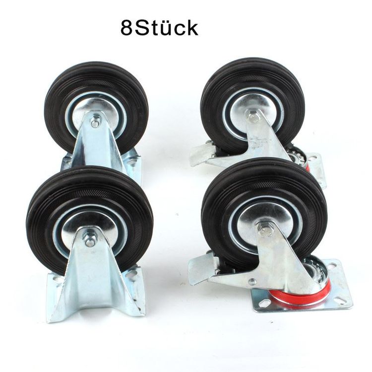 2 Lenkrollen 125mm - Transportrolle Mit Stahlfelge Für Außenbereich