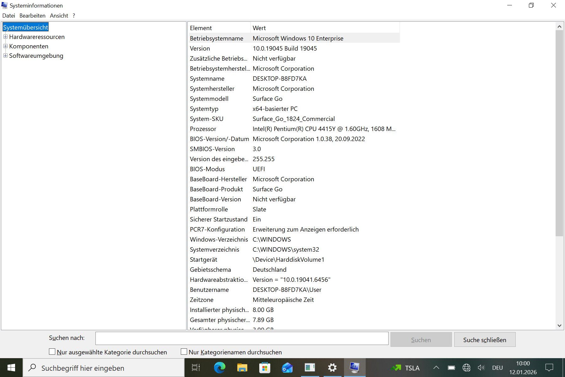 Microsoft Notebook: Microsoft Surface Go / W10 / 8GB RAM / Zubehör – Usato da Sachseln venduto da Grogettli 5