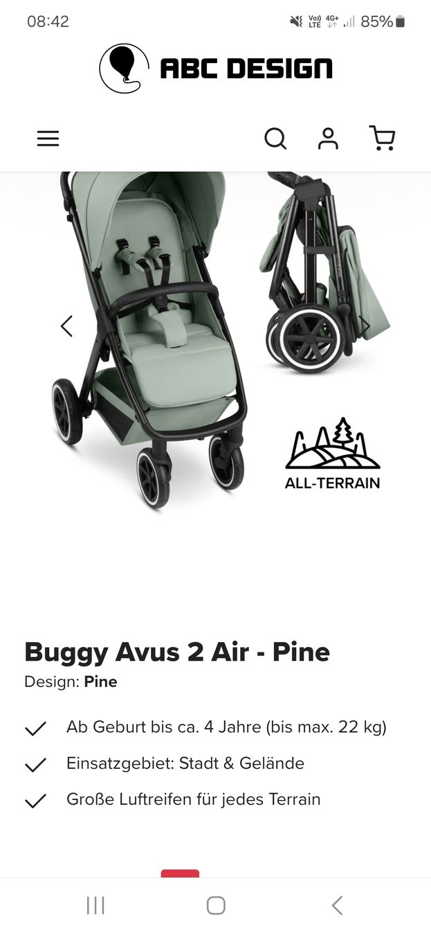 ABC Design Poussette: ABC Design Buggy Avus 2 Air Pine All-Terrain neu – Neuf (Voir description) à Dietlikon par SaskiaM93 4