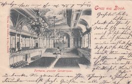 Gruss aus Zürich Tonhalle grosser Konzertsaal 1899