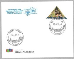 2012, Postkarte, 100 Jahre Pfadi in Zürich