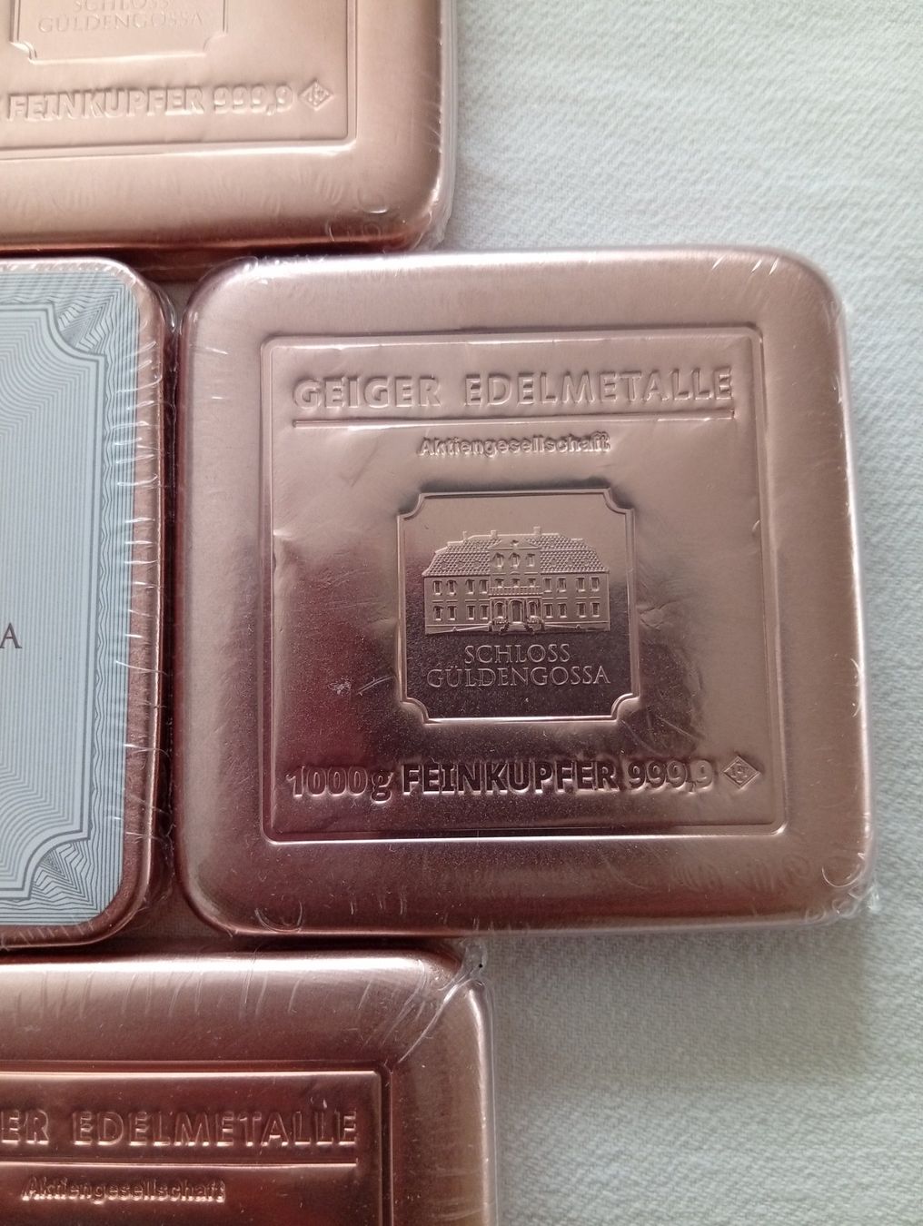 Edelmetalle: Geiger Feinkupfer Barren quadratisch à 1 kg – Gebraucht aus Balgach von VicAlox 2