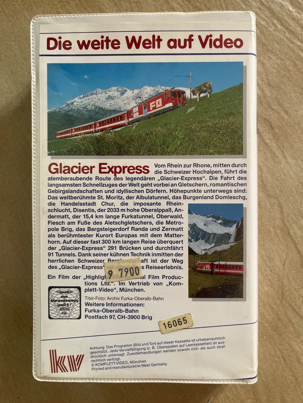 Tutti i VHS: Sammlung VHS SBB CFF FFS - Glacier Express St-Moritz Zermatt – Usato da Vernayaz venduto da Darkfrost 1