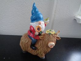 Zwerg sitzen auf Hochlandrind (24.5 cm)