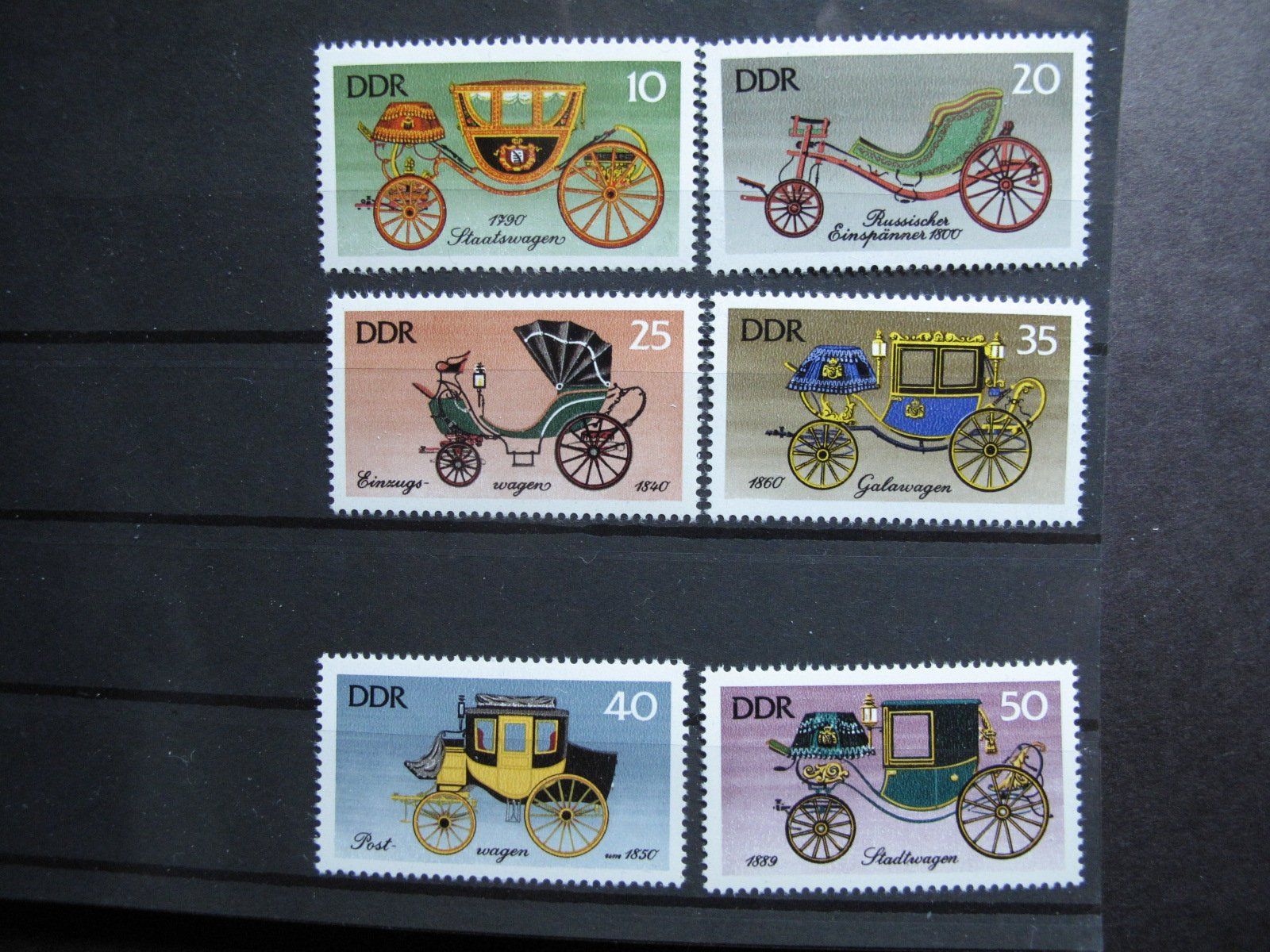 Tous les timbres: DDR 1976 Historische Kutschen ** – D'occasion à Wil SG par fva01