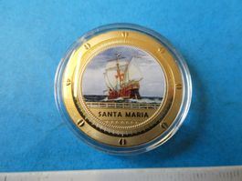 vergoldete Medaille 33 mm PP - Santa Maria