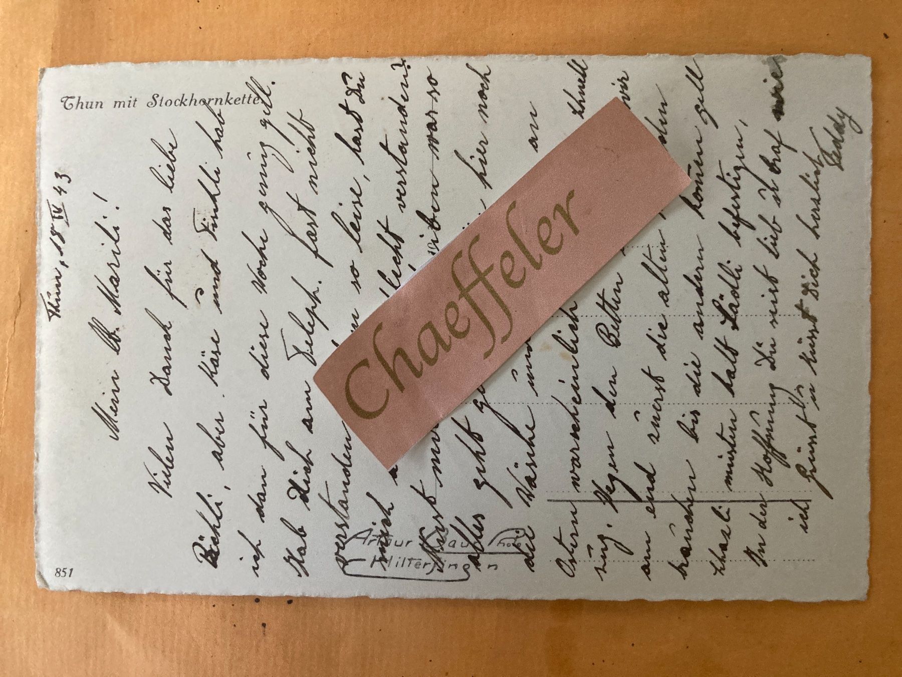Cartoline postali: 1943 Thun und Stockhornkette – Usato da Zürich venduto da Chaeffeler 1