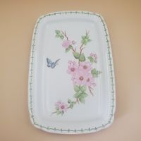 Plat rectangulaire Arzberg Germany motif papillon et fleurs
